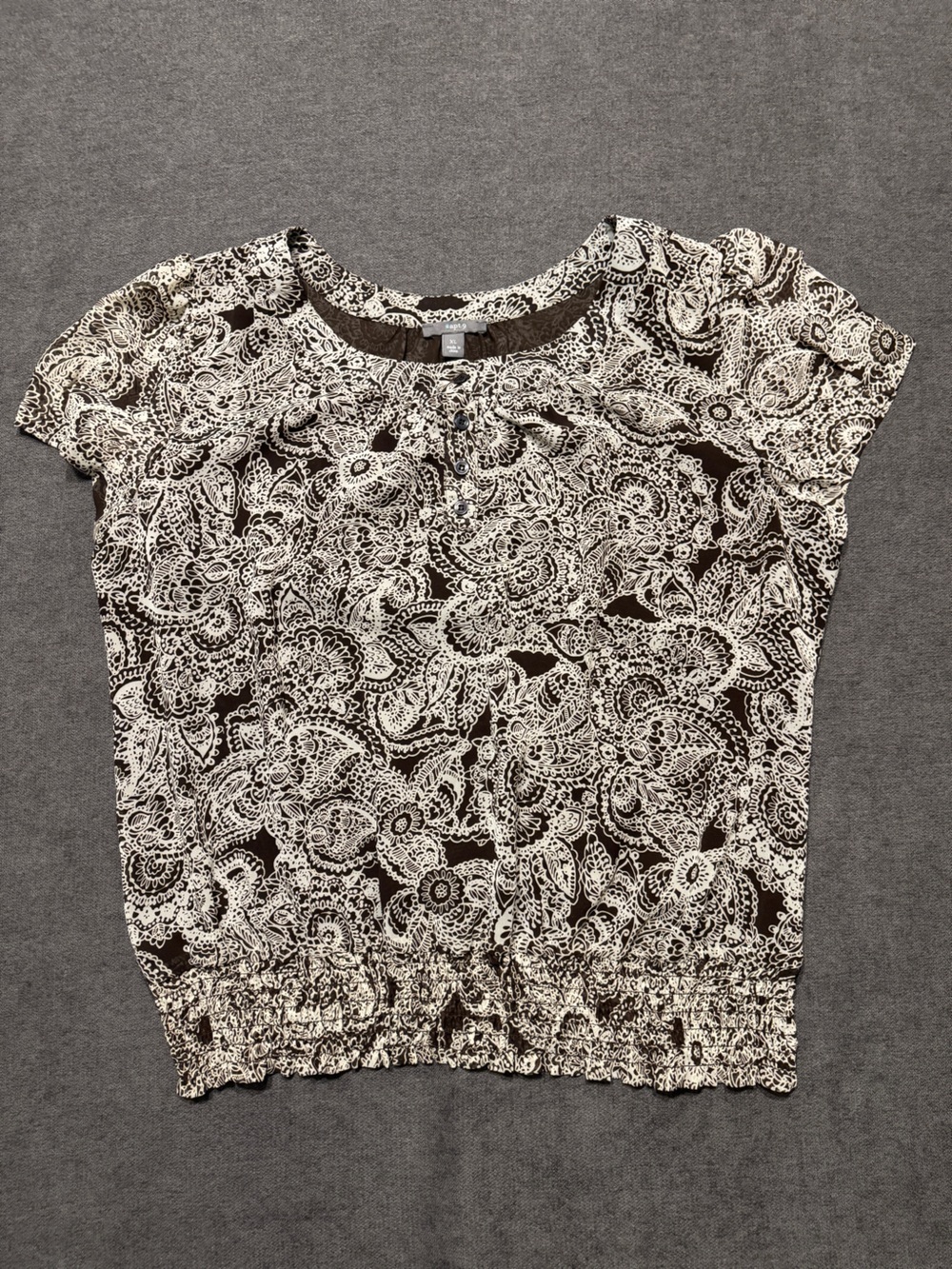 Apt. 9 brown paisley blouse size XL